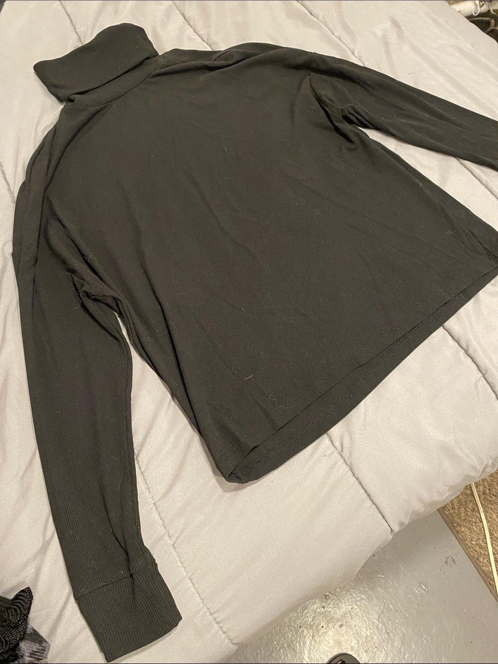 Black Turtleneck Sweater - women’s Classic Rib Knit